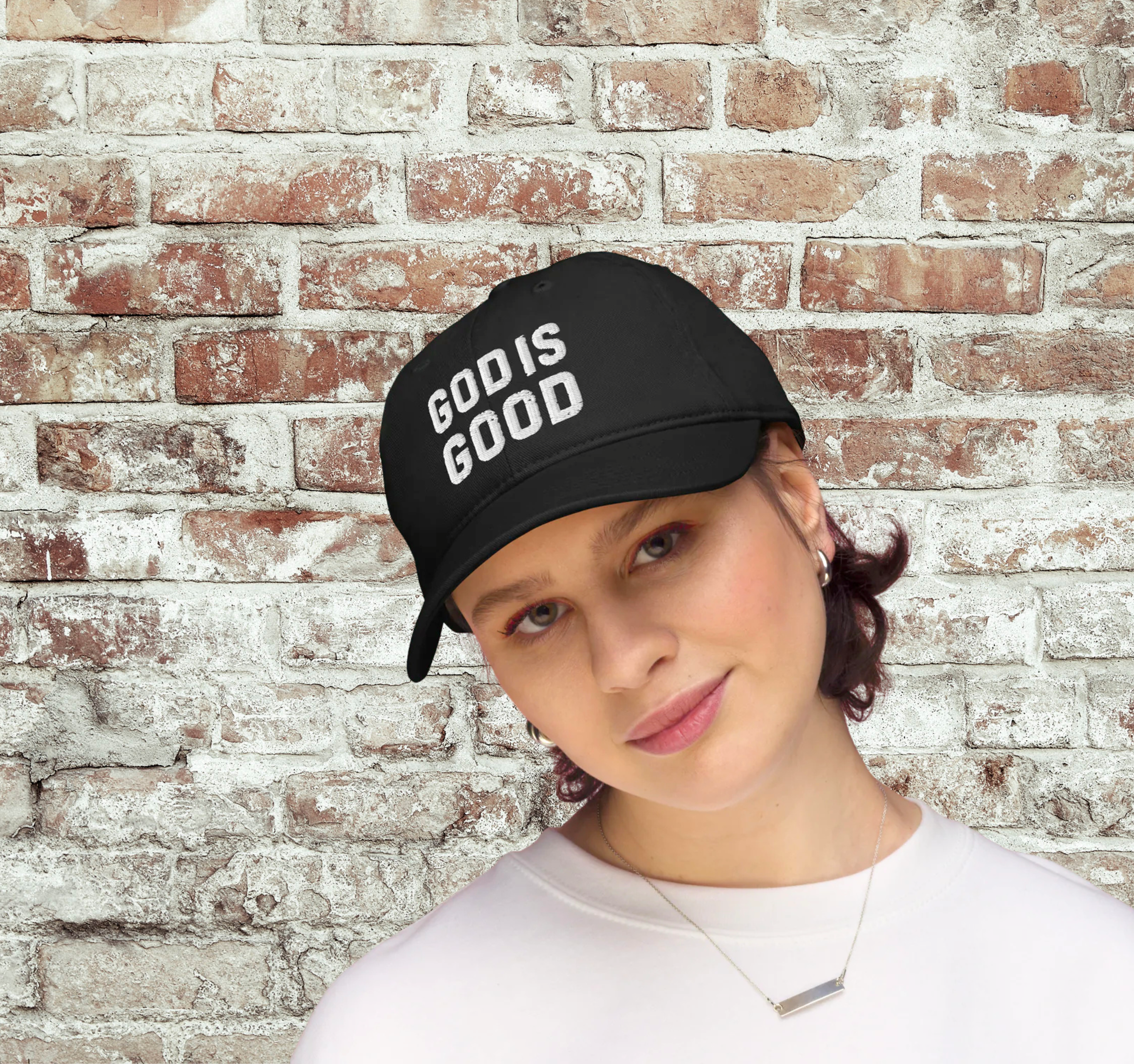 God Is Good Organic Hat (Black/White)