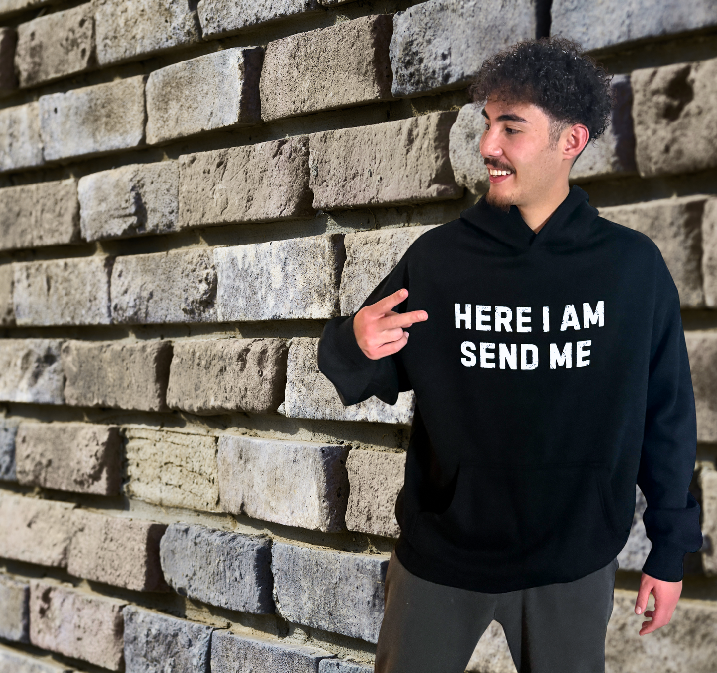 Here I Am Send Me Premium Box Mens Hoodie