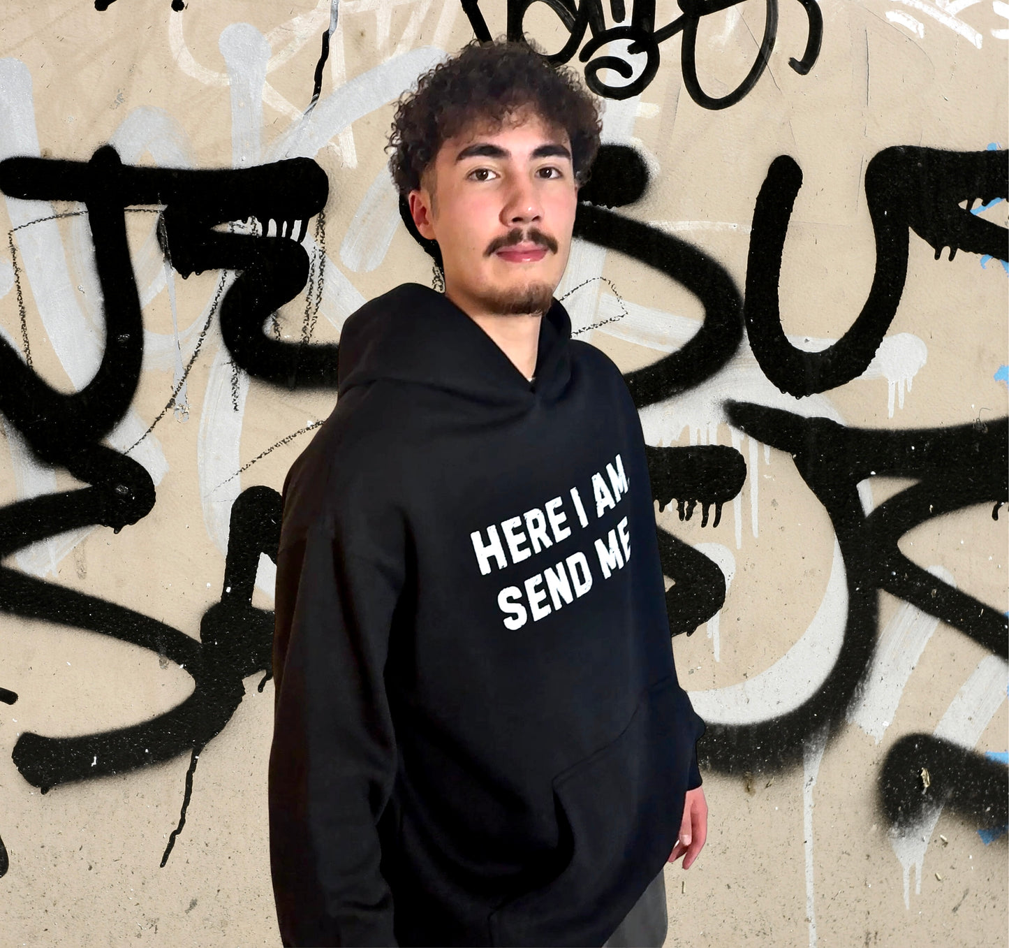 Here I Am Send Me Premium Box Mens Hoodie