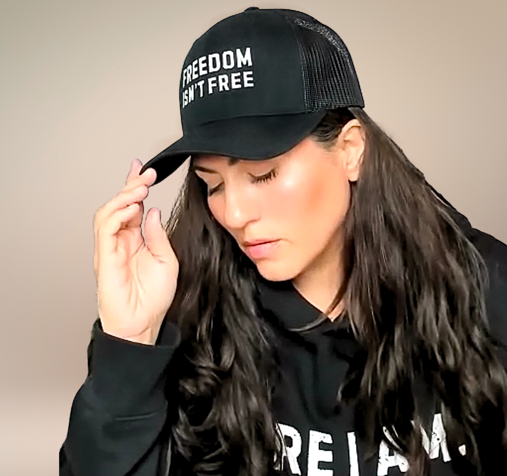 Freedom Isn’t Free Trucker Hat (Black/White)