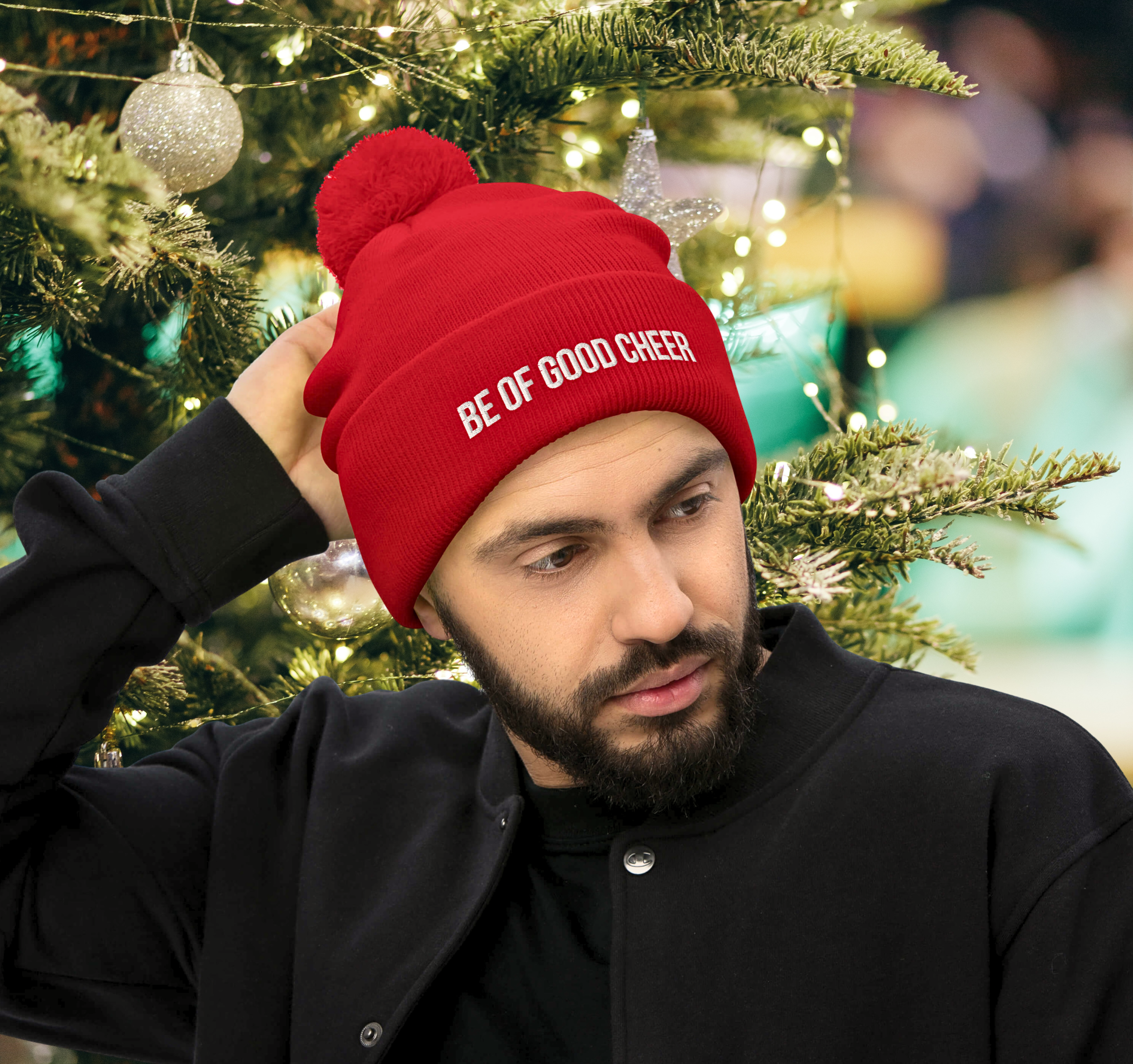 Be Of Good Cheer Pom-Pom Beanie