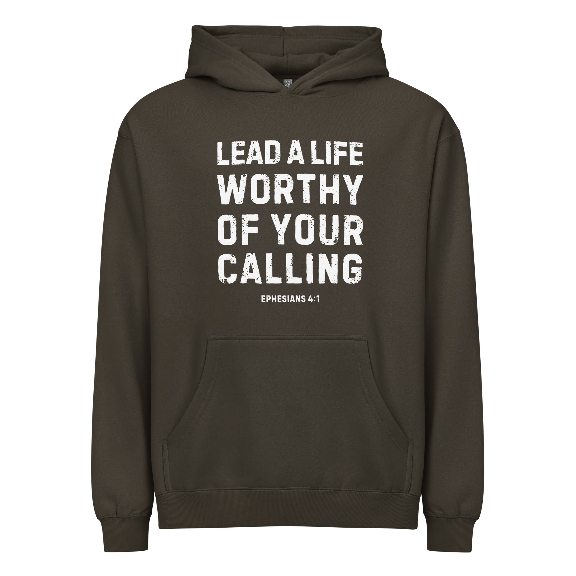 Live worthy of your calling-christian hoodie-kirk-ephesians 4-vintage black