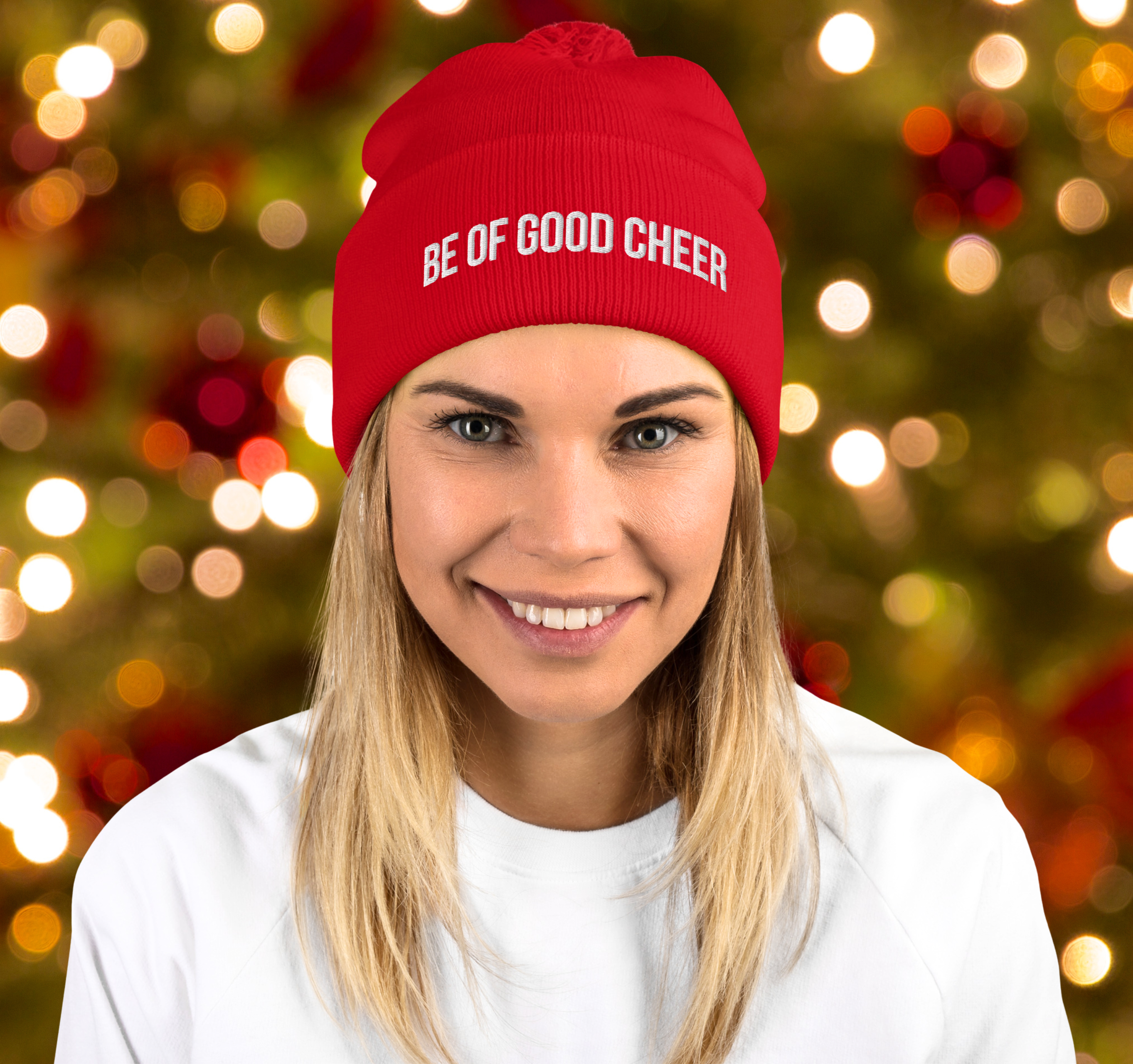 Be Of Good Cheer Pom-Pom Beanie