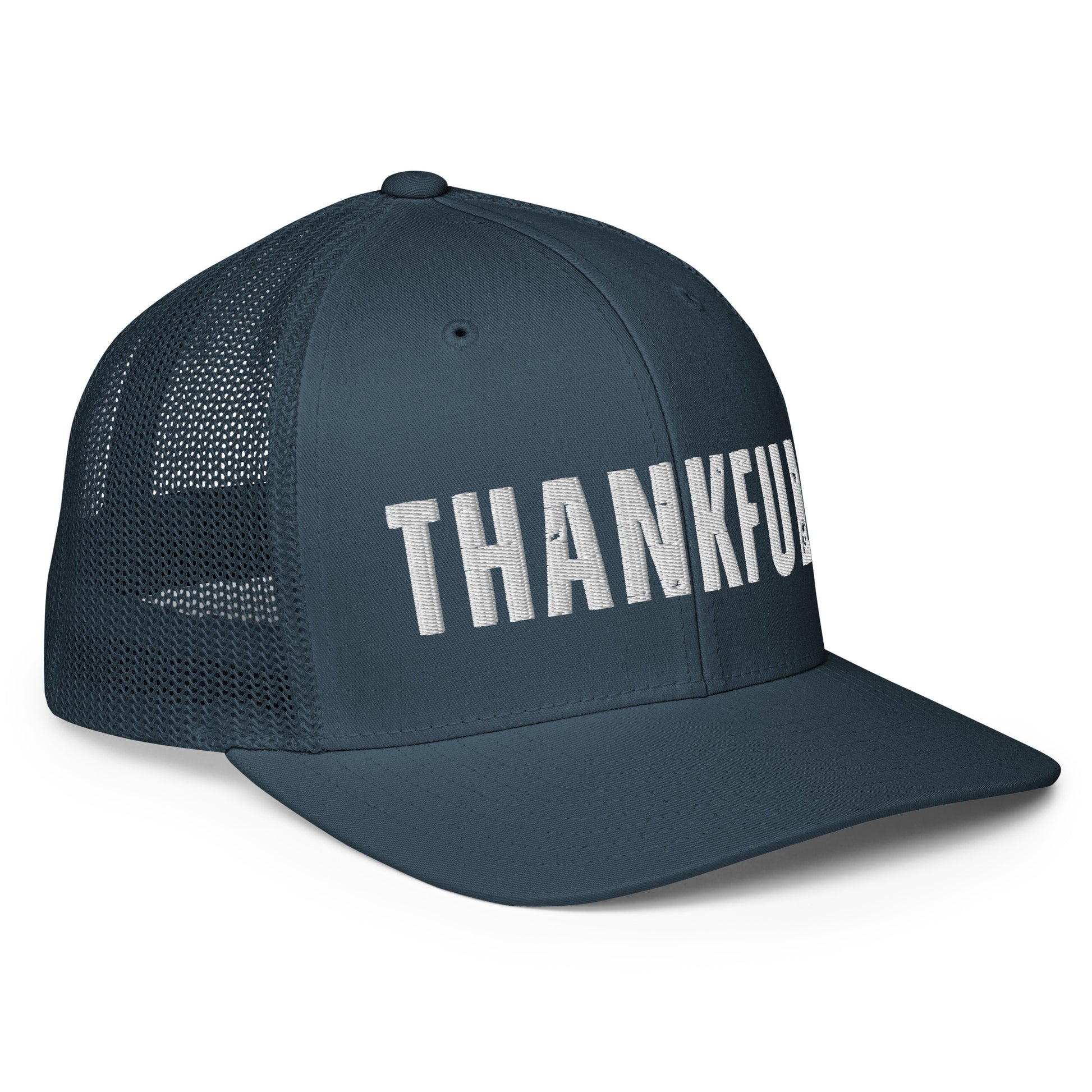 thankful trucker hat by soul good merch mesh back adjustable snap faith inspired christian apparel gratitude message