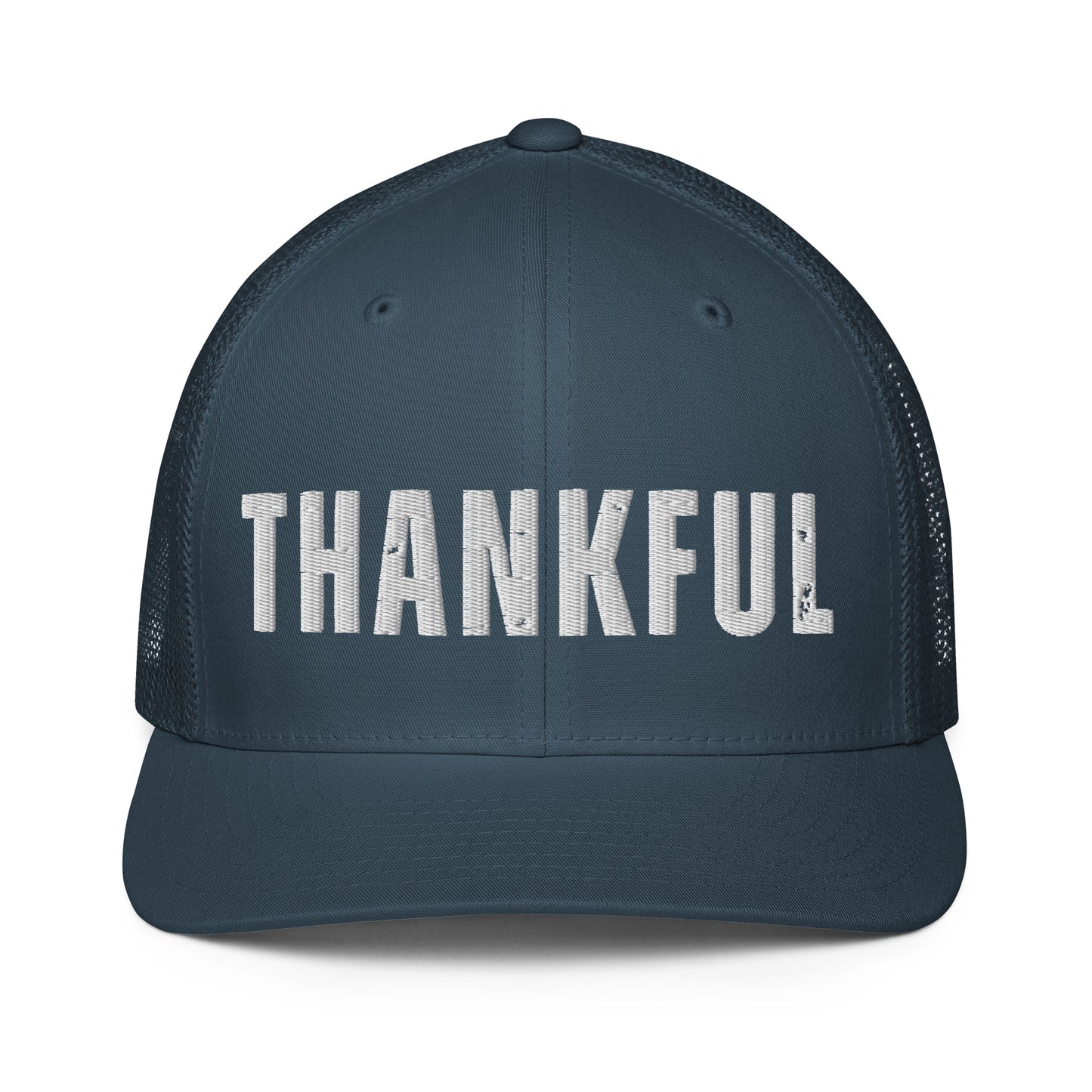 thankful trucker hat by soul good merch mesh back adjustable snap faith inspired christian apparel gratitude message