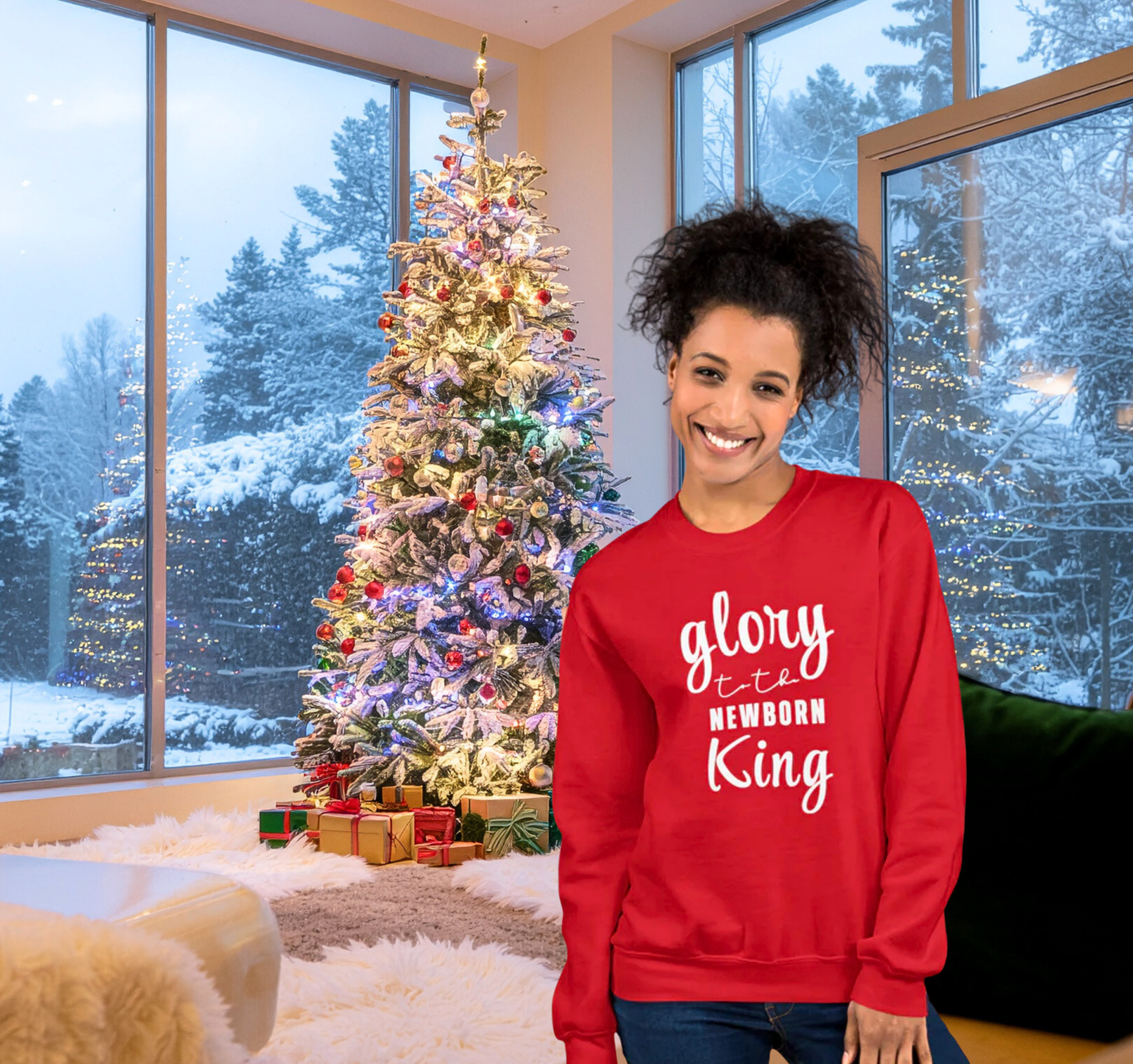 Glory to the Newborn King Christmas Sweatshirt