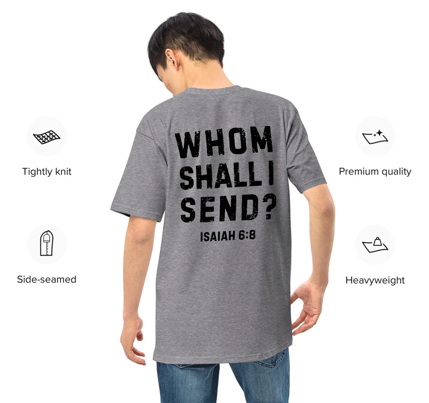 Here I Am Send Me Men’s Premium Box Tee