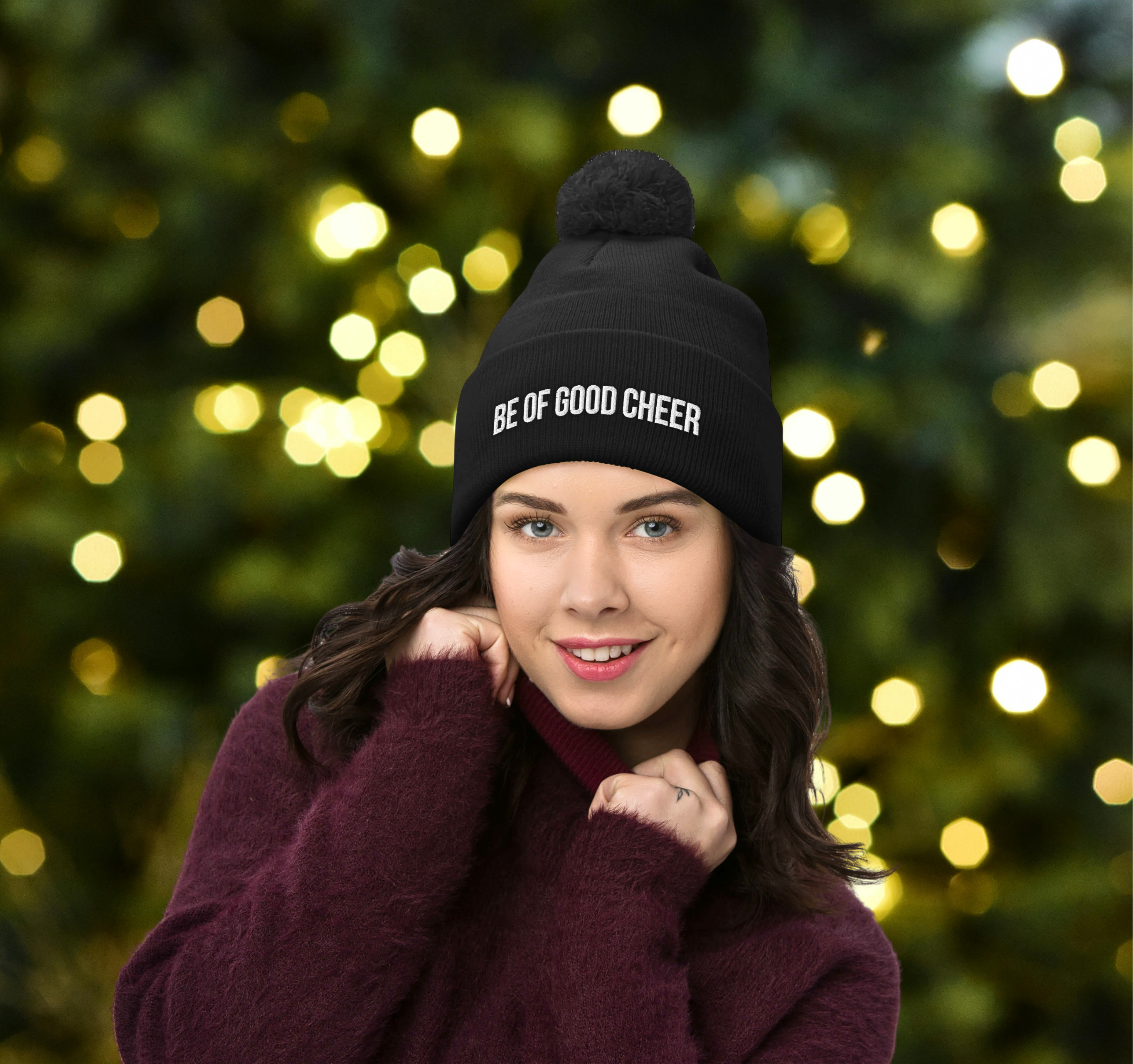 Be Of Good Cheer Pom-Pom Beanie