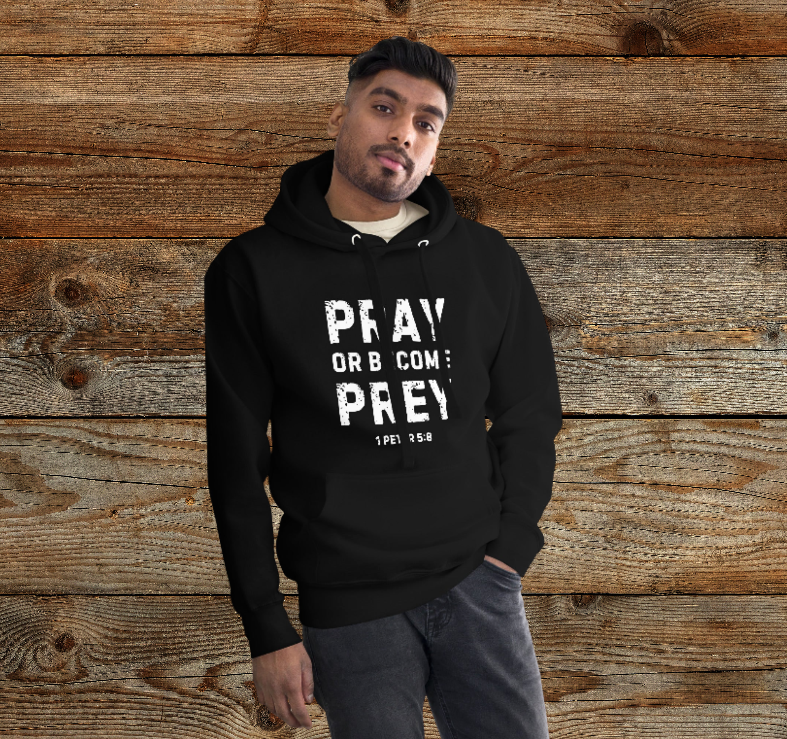 Pray or Become Prey Fitted Hoodie