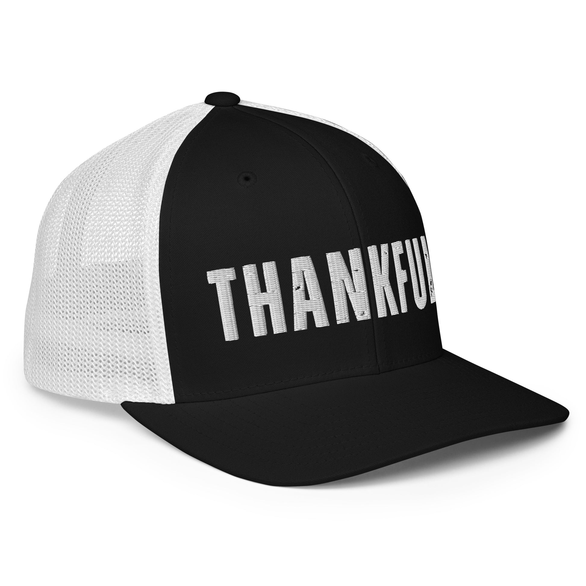 thankful trucker hat by soul good merch mesh back adjustable snap faith inspired christian apparel gratitude message