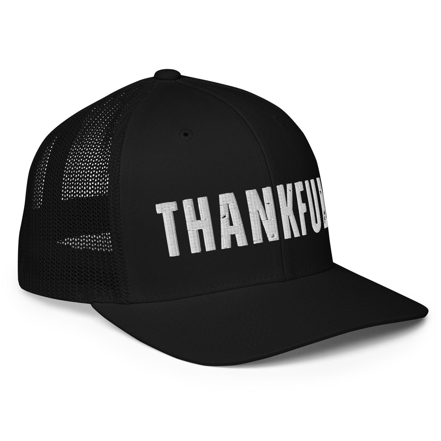 thankful trucker hat by soul good merch mesh back adjustable snap faith inspired christian apparel gratitude message