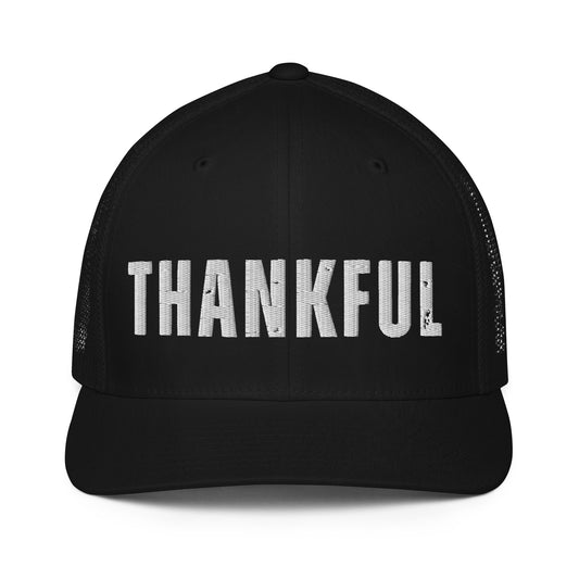thankful trucker hat by soul good merch mesh back adjustable snap faith inspired christian apparel gratitude message
